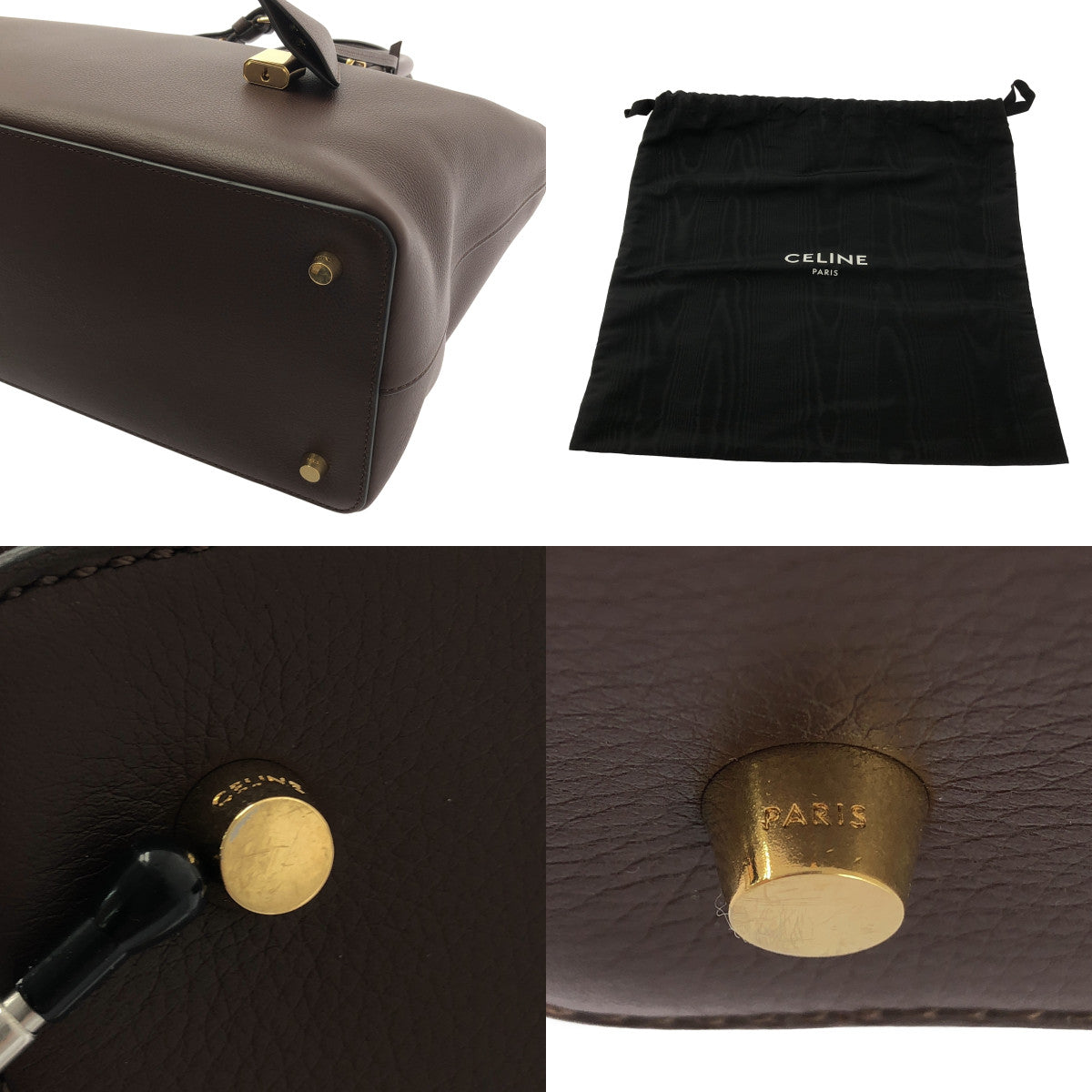 【미품】 CELINE / 셀린느 | CONTI / 콘티 사뿌루카후스킨 가죽 핸드백 | 체스 너트 | 여성