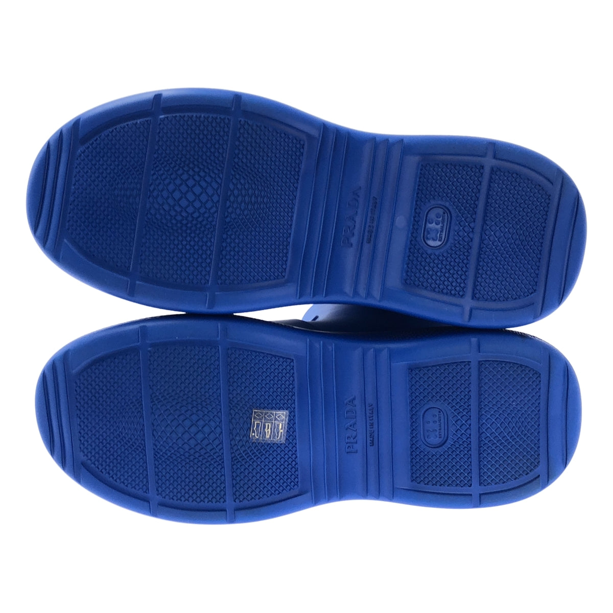 【신품】 PRADA / 프라다 | 트라이앵글 로고 고무 부츠 | 45 | 블루 | 남성