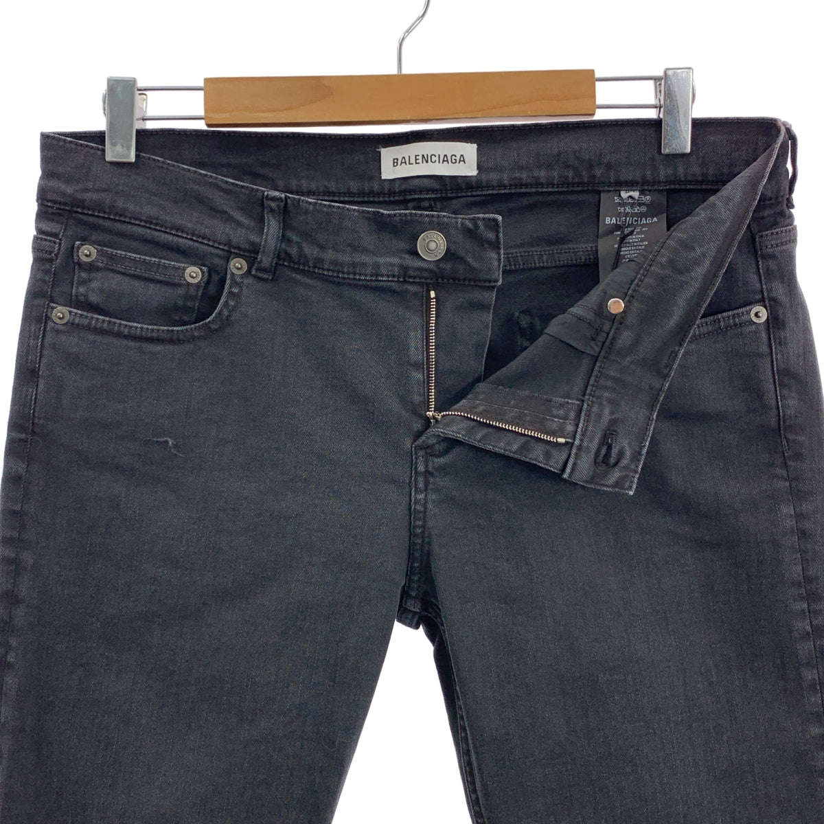 [狀況極佳] BALENCIAGA | 彈性緊身牛仔褲 | 尺寸 42 | 炭灰色 | 女款