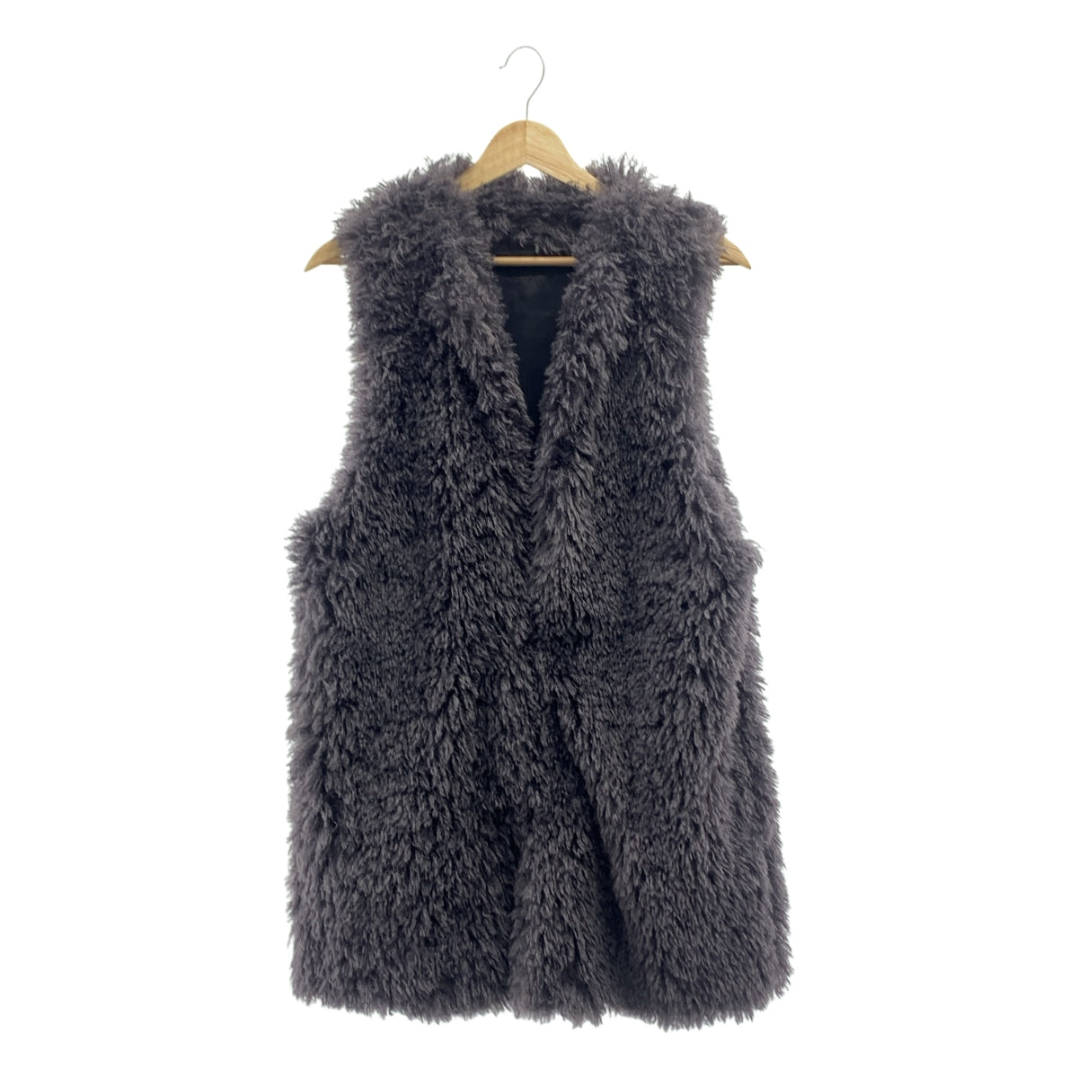 [狀況極佳] JOURNAL STANDARD | 2021 秋冬 | 生態皮草背心 | 全襯裡 | F 碼 | 深灰色 | 女款