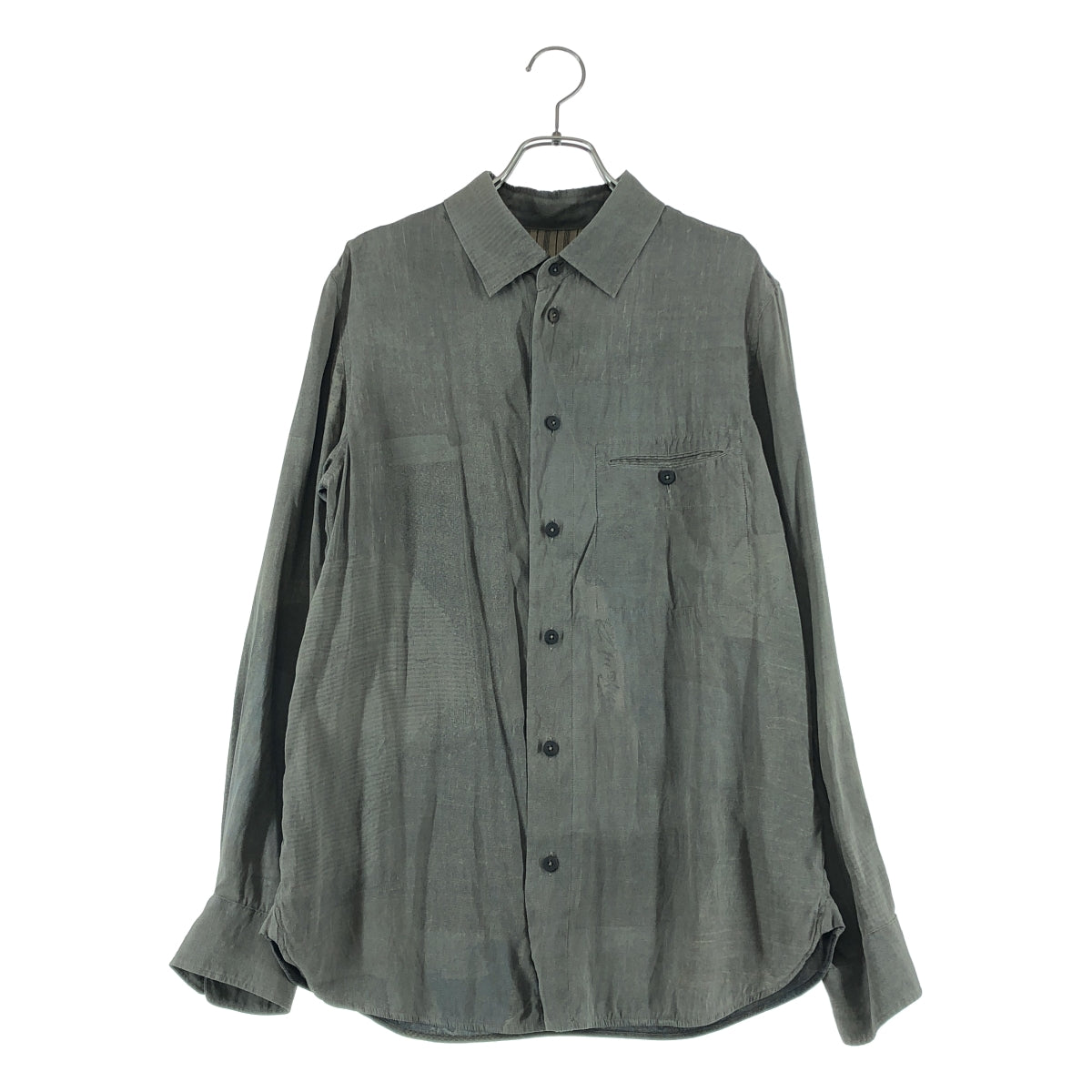 ziggy chen / ジギーチェン | 2024SS | Classic Collar Shirt / シルク 総柄 オーバーシルエット シャツ | 44 | メンズ