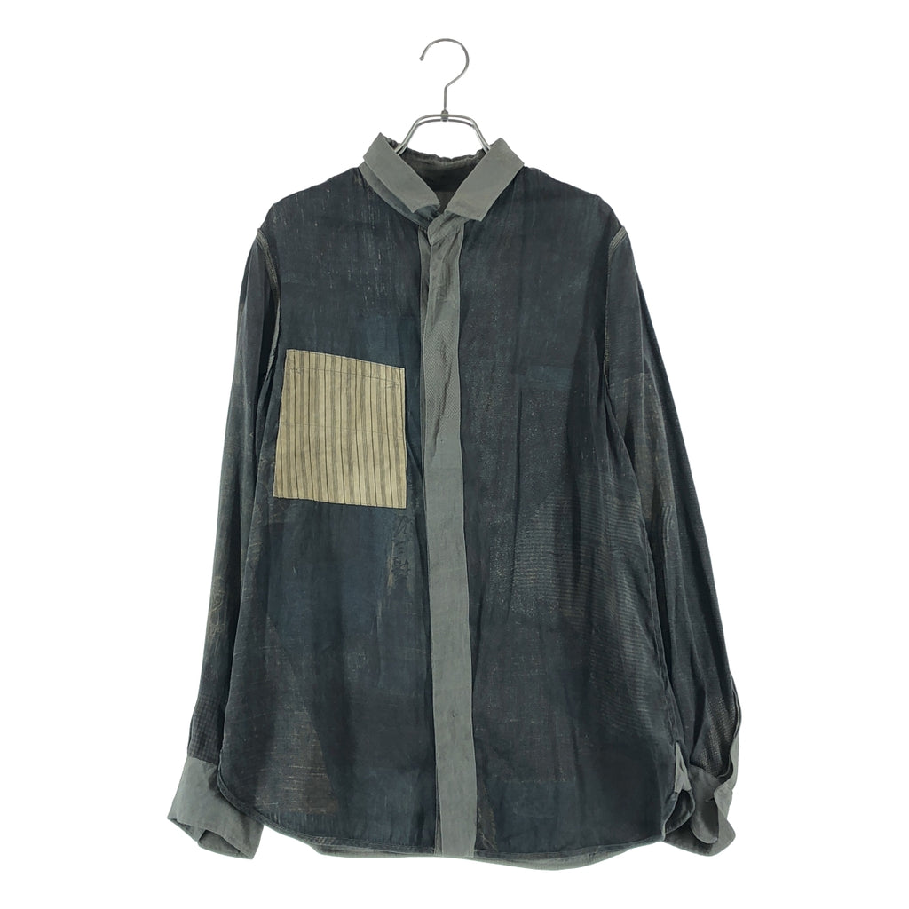 Ziggy Chen | 2024 春夏系列 | 經典領襯衫 / 絲質印花寬鬆襯衫 | 尺寸 44 | 男士