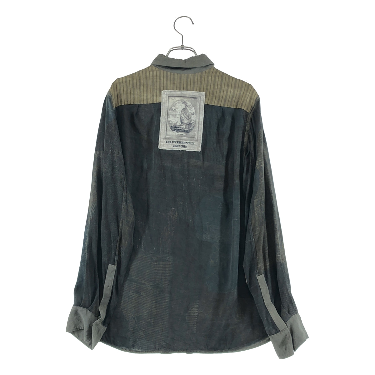 Ziggy Chen | 2024 春夏系列 | 經典領襯衫 / 絲質印花寬鬆襯衫 | 尺寸 44 | 男士