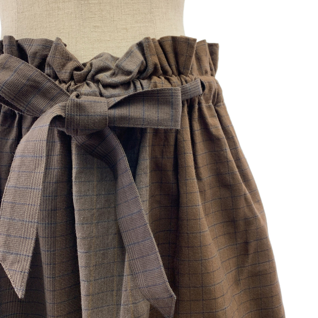 GASA | 多格紋羊毛褶裙 |