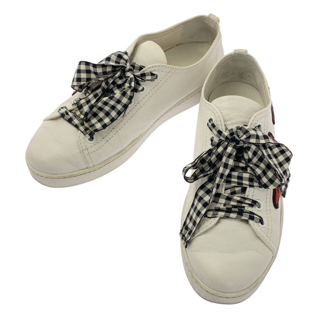 miu miu / 뮤 뮤 | 가죽 헝겊 리본 운동화 | 36 1/2 |
