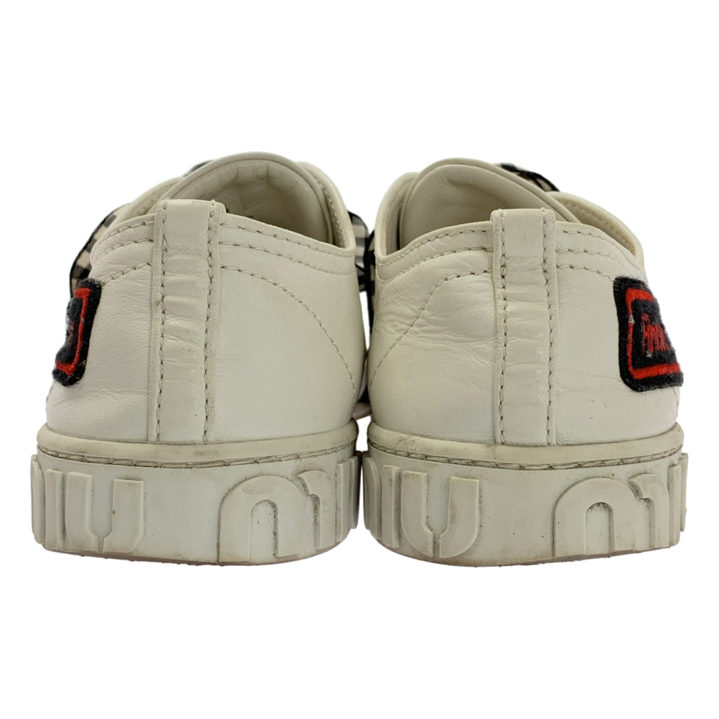 miu miu / 뮤 뮤 | 가죽 헝겊 리본 운동화 | 36 1/2 |