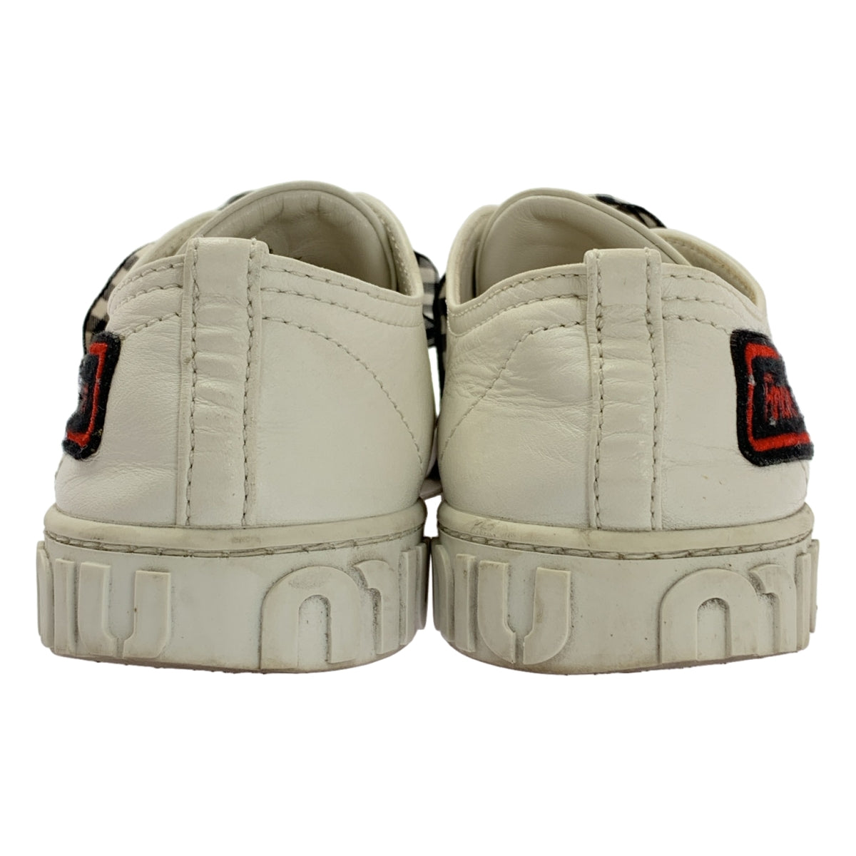 miu miu / 뮤 뮤 | 가죽 헝겊 리본 운동화 | 36 1/2 |