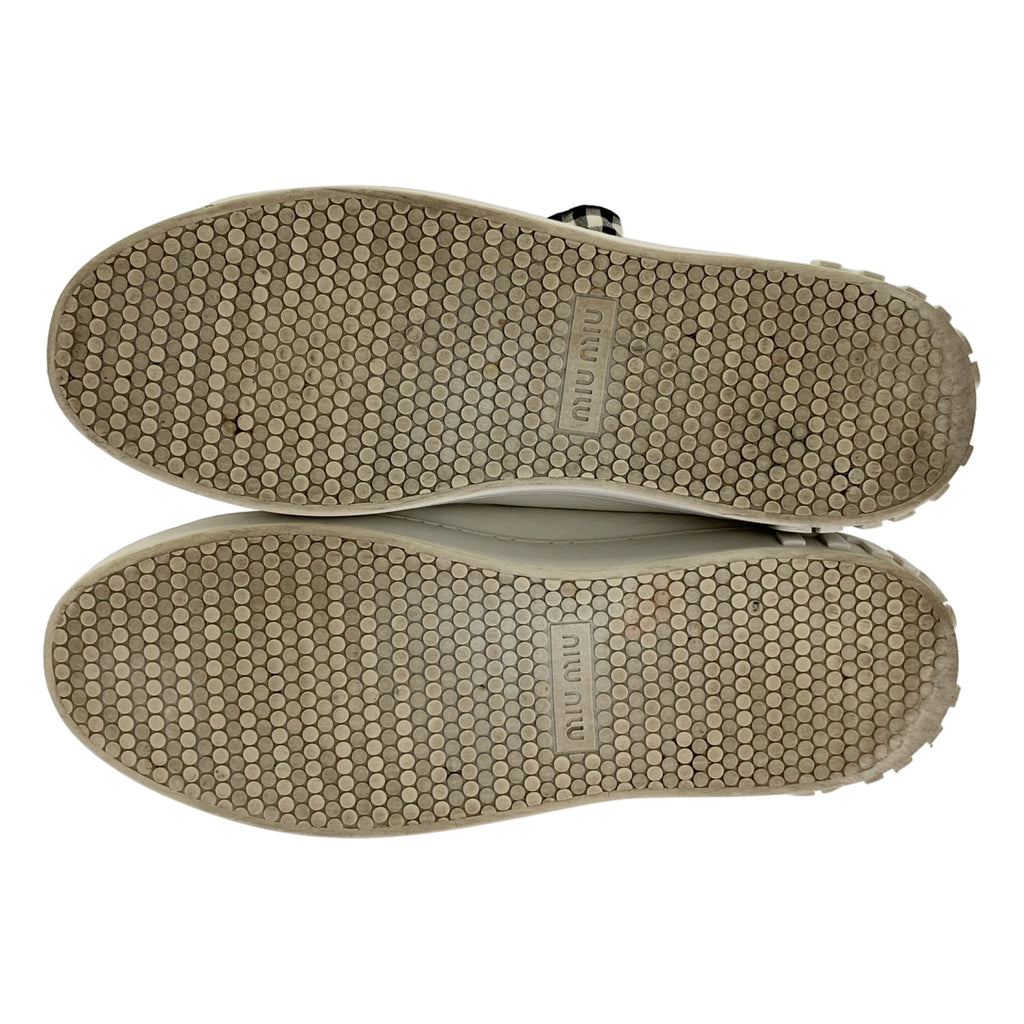 miu miu / 뮤 뮤 | 가죽 헝겊 리본 운동화 | 36 1/2 |