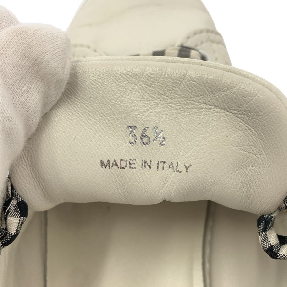 miu miu / 뮤 뮤 | 가죽 헝겊 리본 운동화 | 36 1/2 |