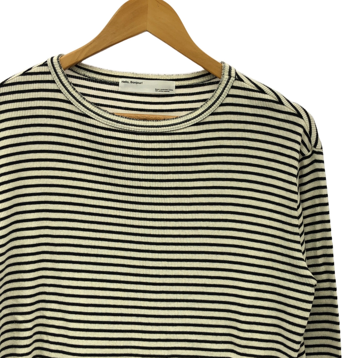 L'Appartement / アパルトモン | 2023AW | Border Rib Longsleeve T-sh / ボーダー リブ カットソー | F | ホワイト/ブラック | レディース