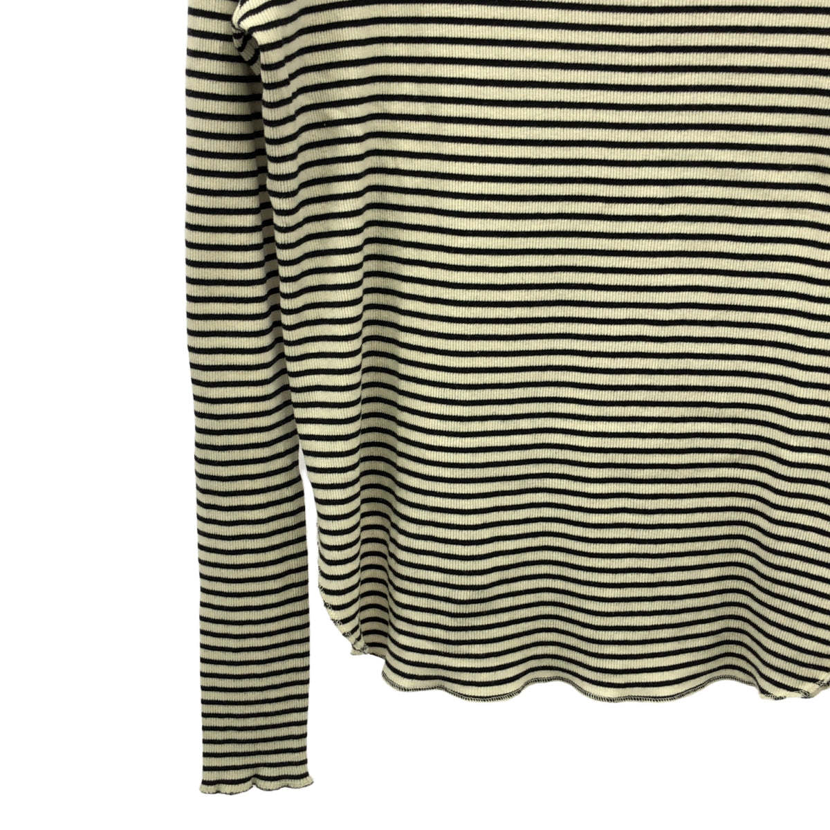 L'Appartement / アパルトモン | 2023AW | Border Rib Longsleeve T-sh / ボーダー リブ カットソー | F | ホワイト/ブラック | レディース