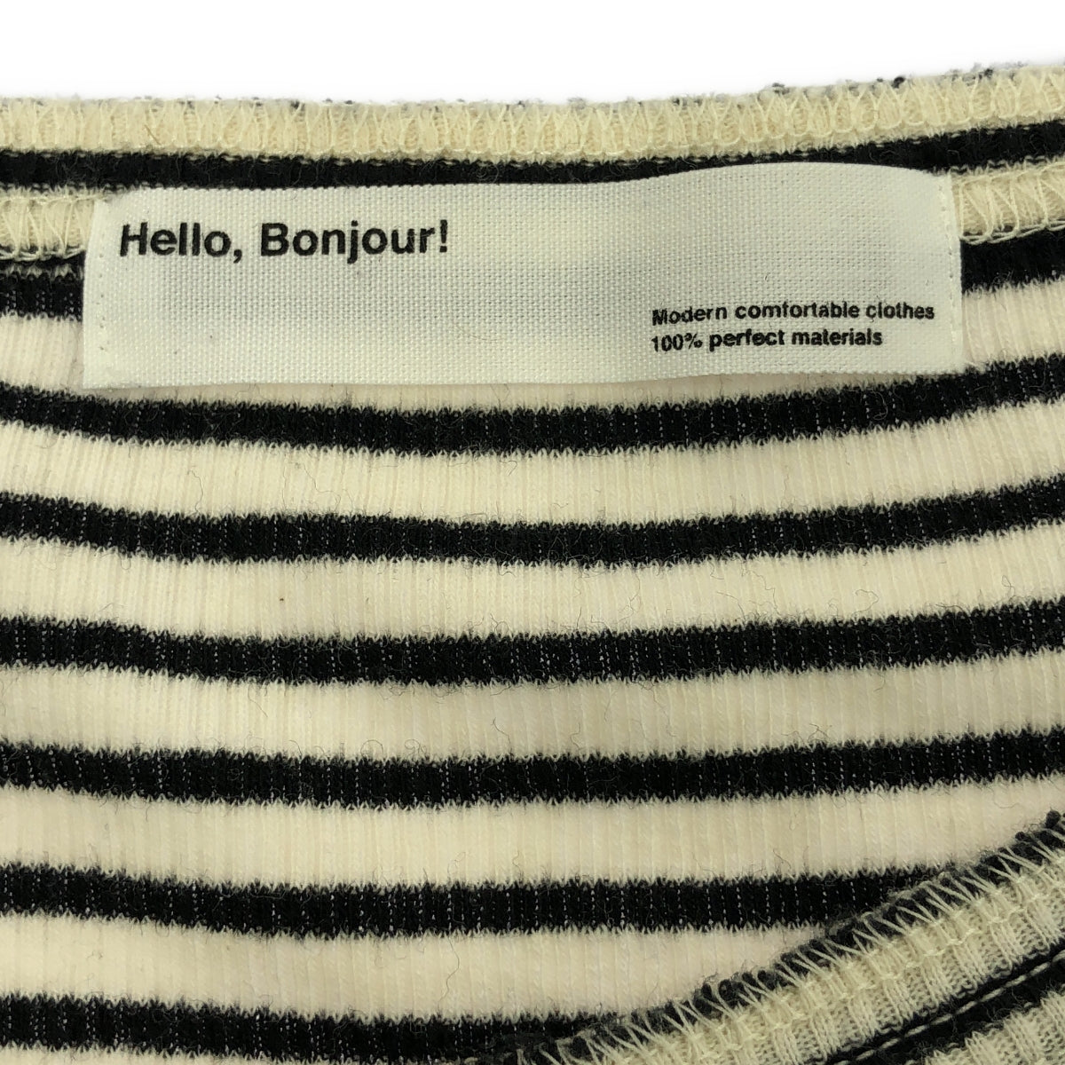 L'Appartement / アパルトモン | 2023AW | Border Rib Longsleeve T-sh / ボーダー リブ カットソー | F | ホワイト/ブラック | レディース