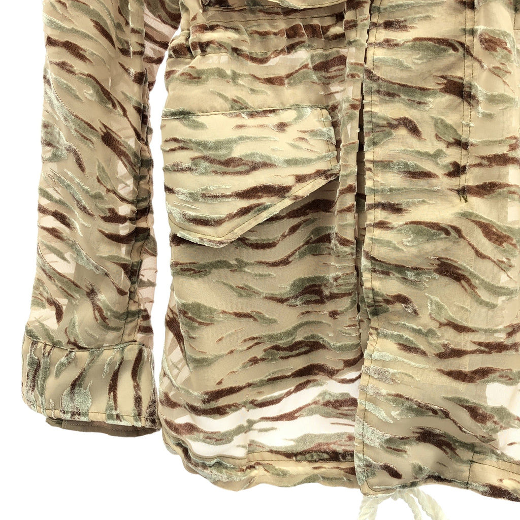 [狀況良好] BED JW FORD / 貝德福 | 2024SS | VELVET M-65 天鵝絨軍用外套 | 0 |米色 / 棕色 / 卡其色 |男士