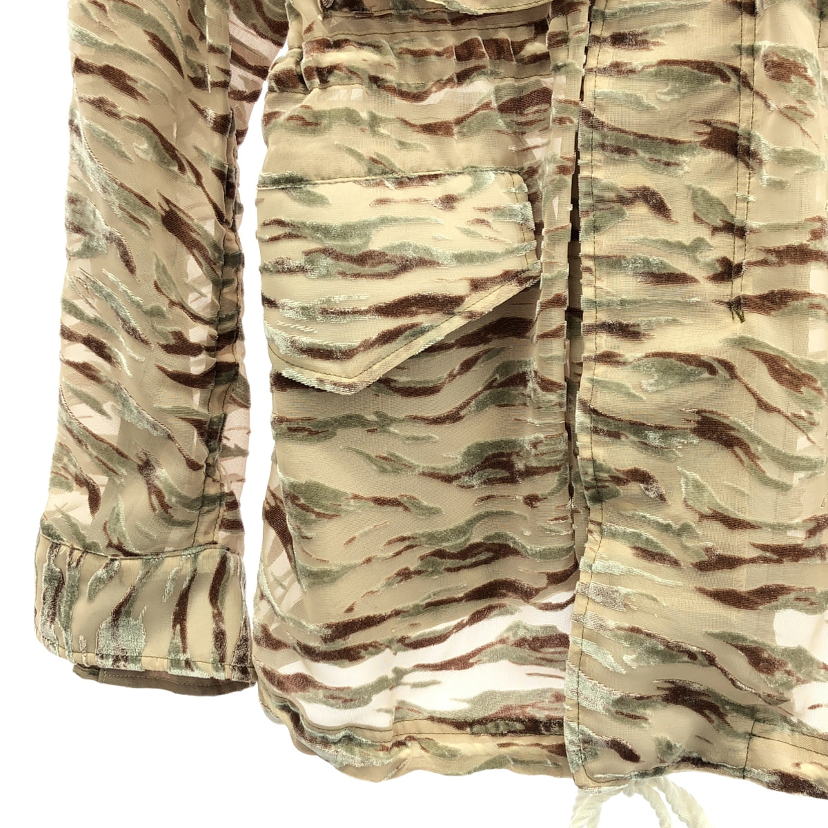 [狀況良好] BED JW FORD / 貝德福 | 2024SS | VELVET M-65 天鵝絨軍用外套 | 0 |米色 / 棕色 / 卡其色 |男士
