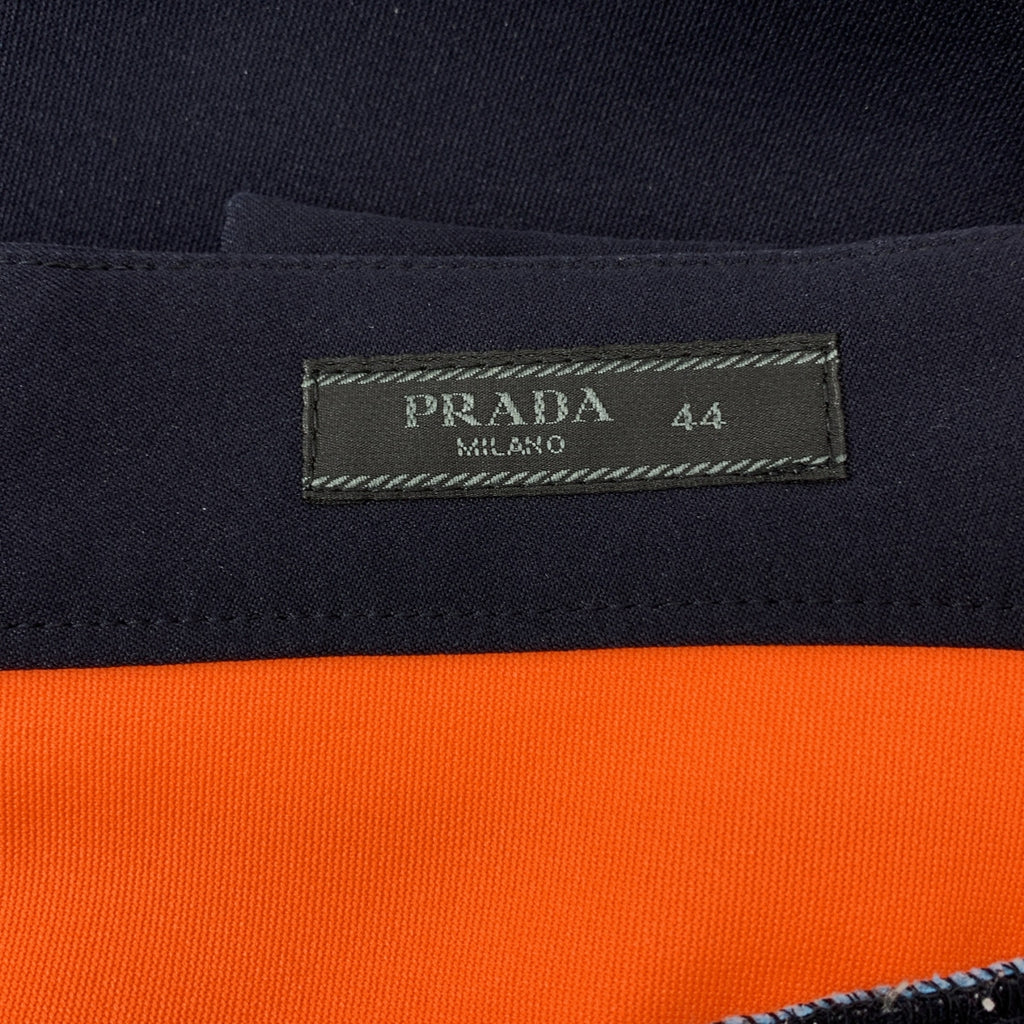 PRADA / 프라다 | 파이핑 저지 슬랙스 | 44 | 네이비 / 오렌지 | 남성