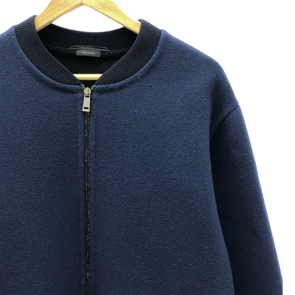 JIL SANDER | Wool double-face zip-up long blouson | 44 | Navy | Men's