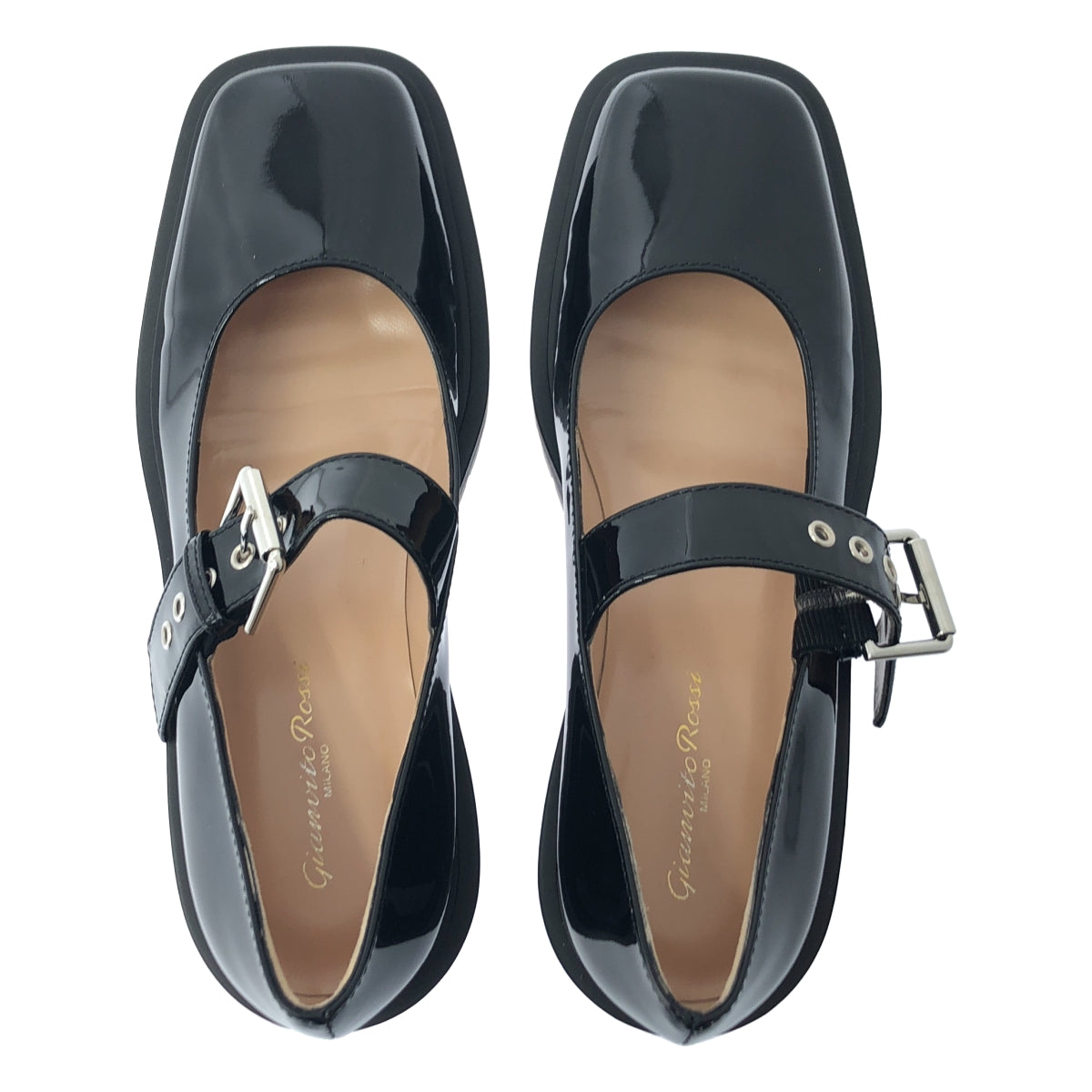 【美品】  Gianvito Rossi / ジャンヴィトロッシ | Ron Herman 取扱い メリージェーン パテントレザーシューズ | 37 | ブラック | レディース