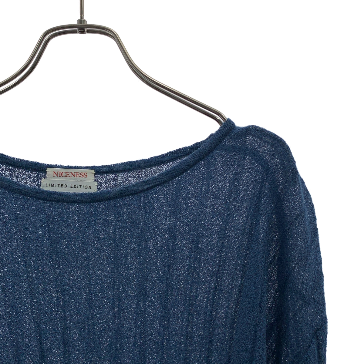 NICENESS / 나이스니스 | 2024SS | BARLOW 모헤어 린넨 서머 니트 | L | 네이비 | 남성