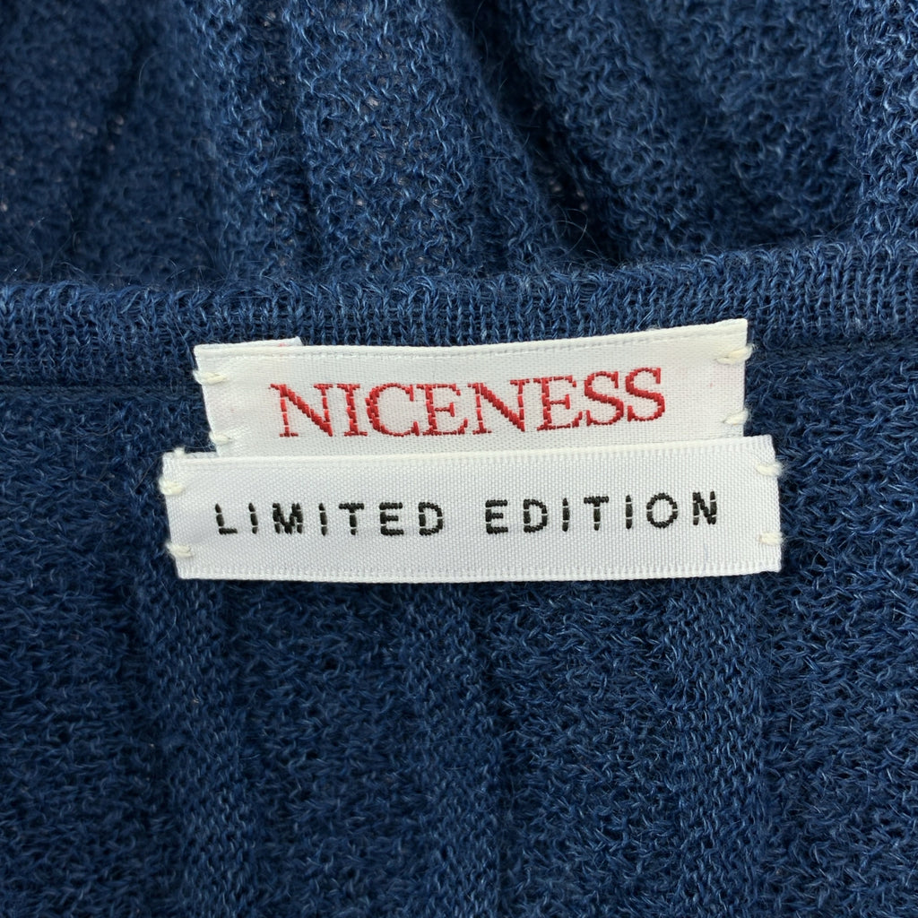 NICENESS / ナイスネス | 2024SS | BARLOW 馬海毛 亞麻 夏季針織衫 | L | 海軍藍 | 男士