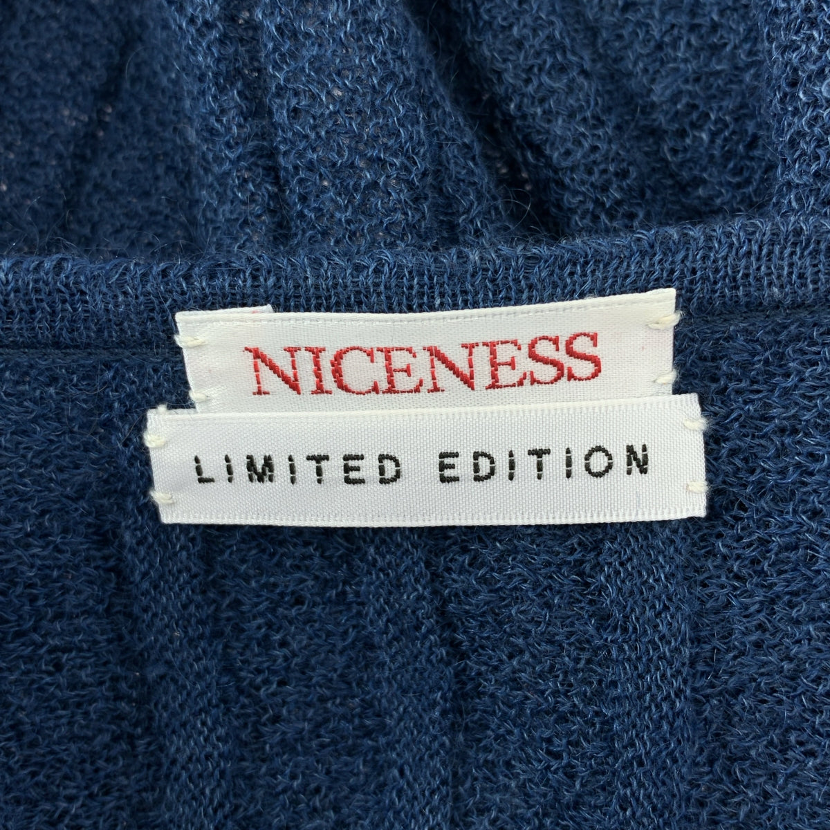 NICENESS / 나이스니스 | 2024SS | BARLOW 모헤어 린넨 서머 니트 | L | 네이비 | 남성