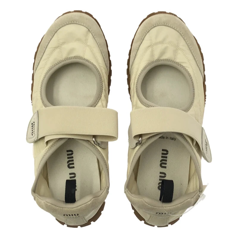 miu miu / ミュウミュウ | Tyre / テクニカルファブリックxスエード バレリーナ シューズ | 38 | レディース