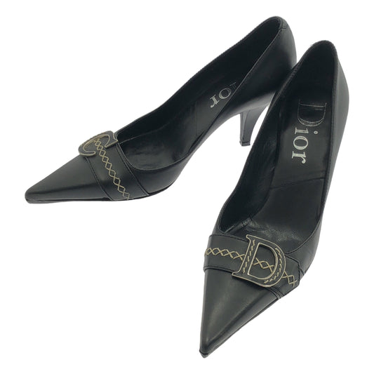 Dior / ディオール | ロゴ ポインテッドトゥ ヒール パンプス | 35 1/2 | レディース