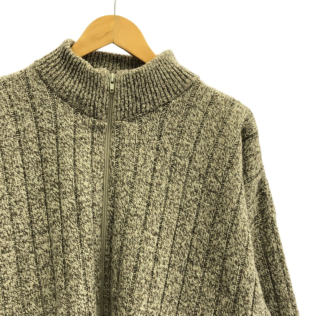 復古 / 復古服飾 | 90 年代復古 ORVIS 肘部補丁拉鍊針織衫 | L | 灰色 | 男款