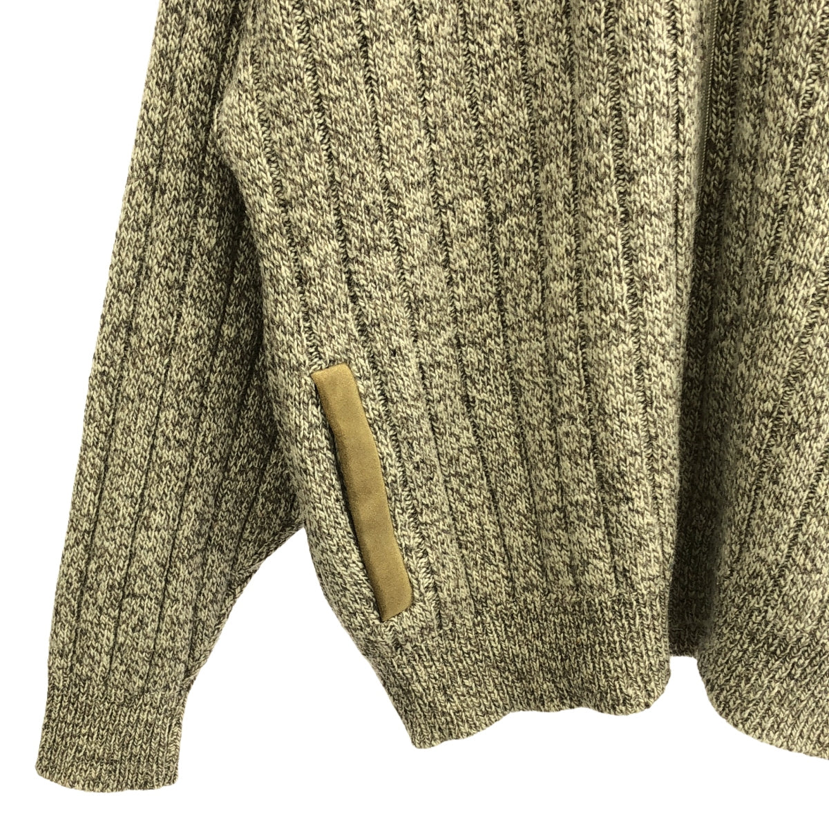 復古 / 復古服飾 | 90 年代復古 ORVIS 肘部補丁拉鍊針織衫 | L | 灰色 | 男款