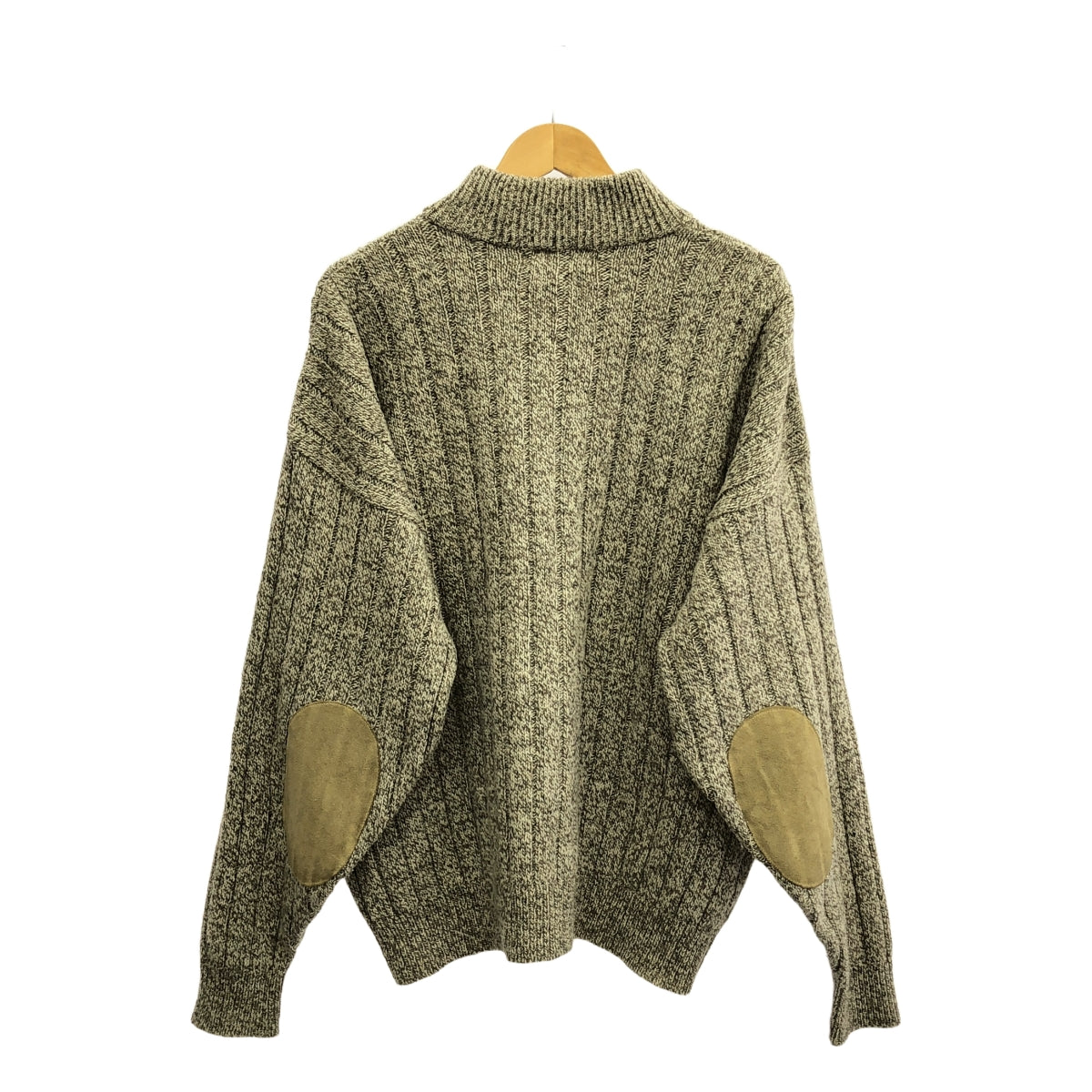 復古 / 復古服飾 | 90 年代復古 ORVIS 肘部補丁拉鍊針織衫 | L | 灰色 | 男款