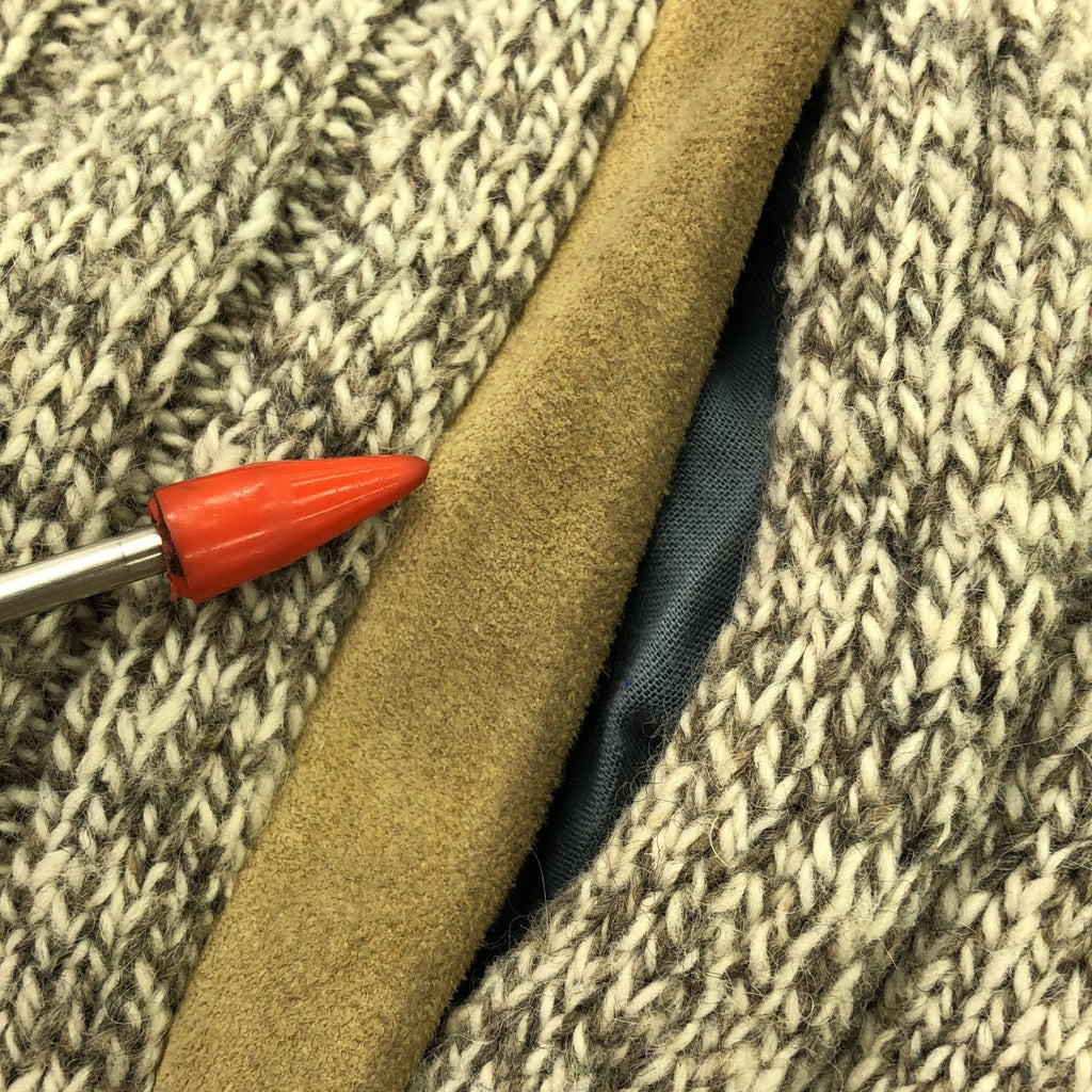復古 / 復古服飾 | 90 年代復古 ORVIS 肘部補丁拉鍊針織衫 | L | 灰色 | 男款