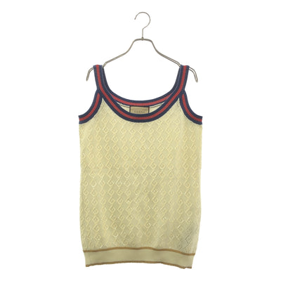 GUCCI / グッチ | コットン シェリーライン ニット タンクトップ | M | レディース