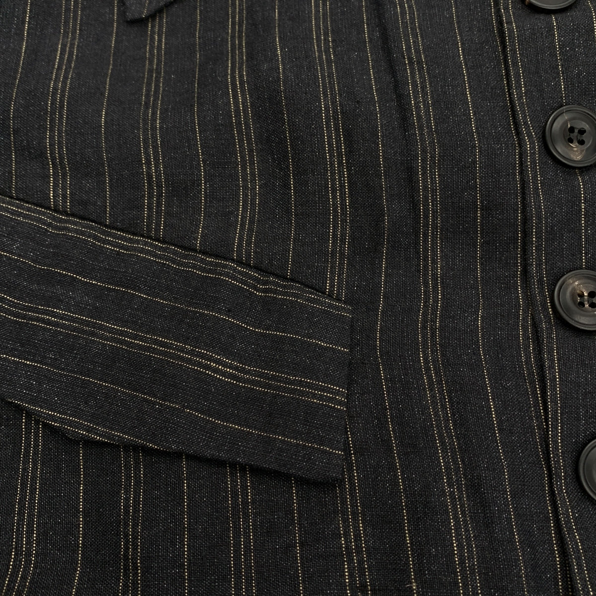 【美品】  JOHN ALEXANDER SKELTON / ジョンアレキサンダースケルトン | belted jump suit / ストライプ ベルテッド ジャンプスーツ | M | charcoal black | メンズ