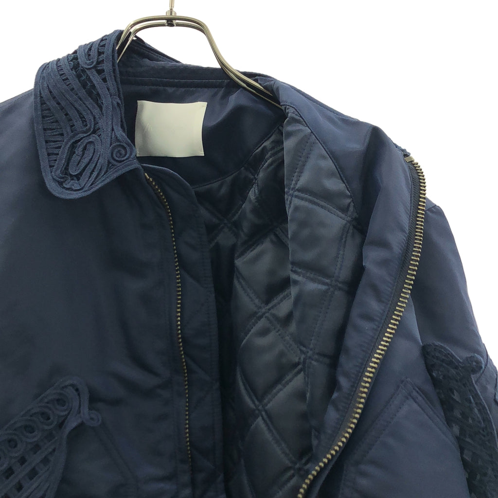 Mame Kurogouchi / マメクロゴウチ | Cording Embroidered Flight Jacket ナイロンツイル ブルゾン フライトジャケット | 2 | レディース