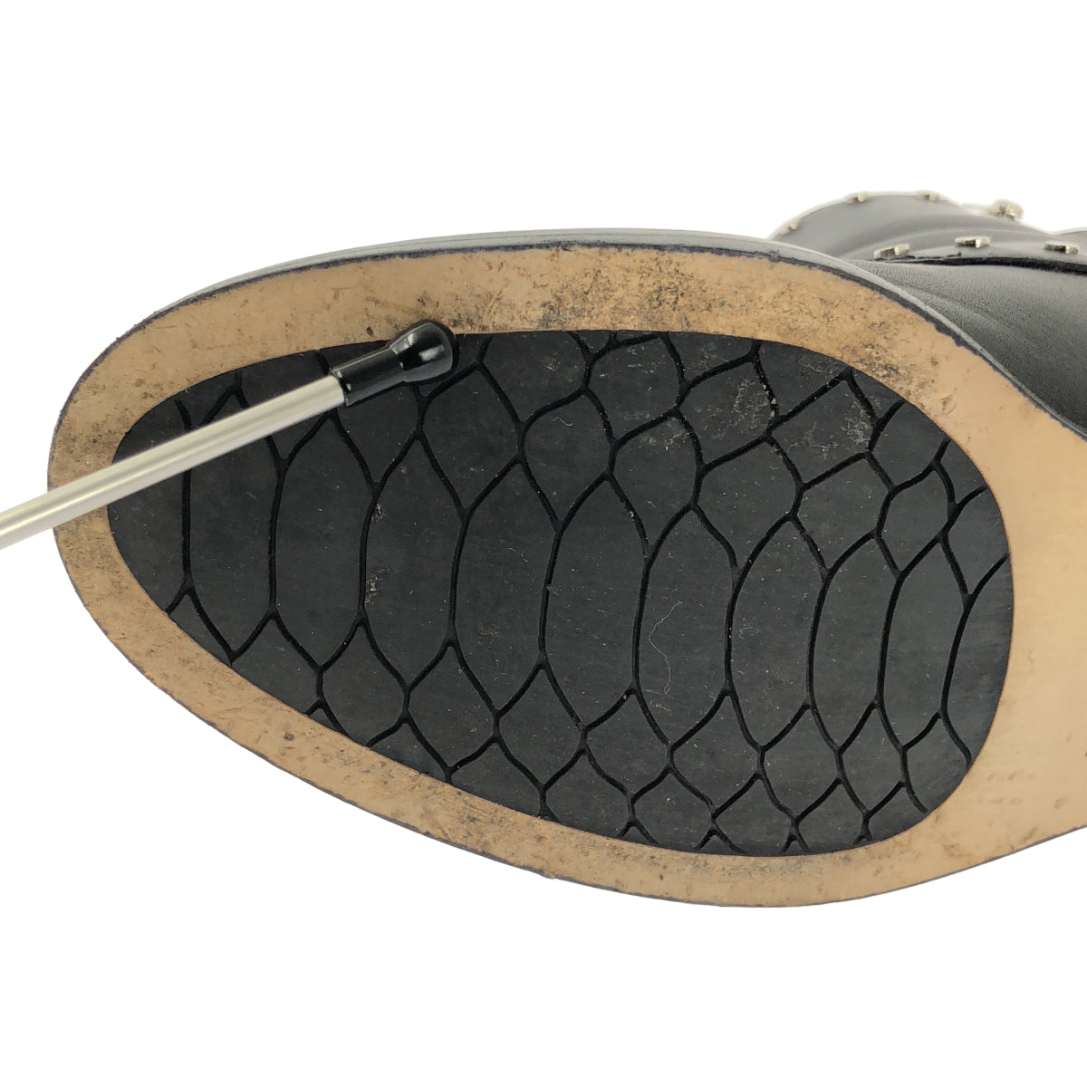 JIMMY CHOO / ジミーチュウ | レザー ベルト スタッズ ブーツ | 37