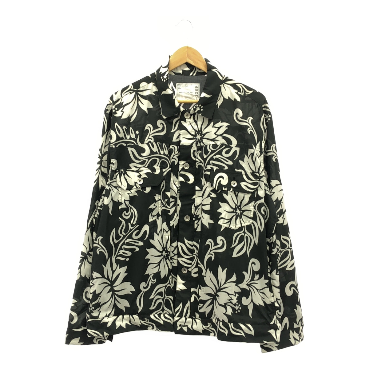 【미품】 sacai / 사카이 | 2024SS | Floral Print Blouson / 총무늬 플로랄 셔츠 재킷 | 3 | 블랙 | 남성