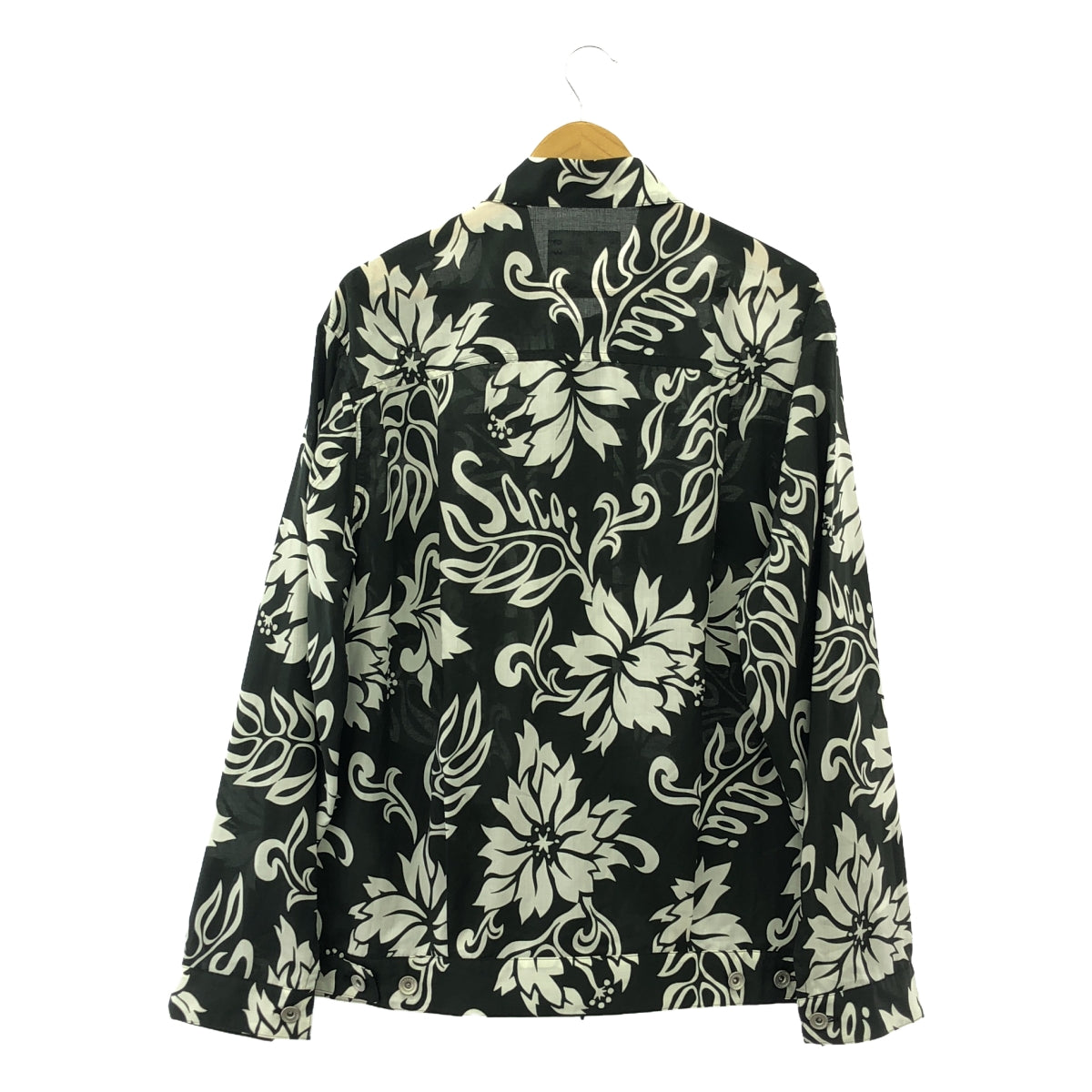 【미품】 sacai / 사카이 | 2024SS | Floral Print Blouson / 총무늬 플로랄 셔츠 재킷 | 3 | 블랙 | 남성