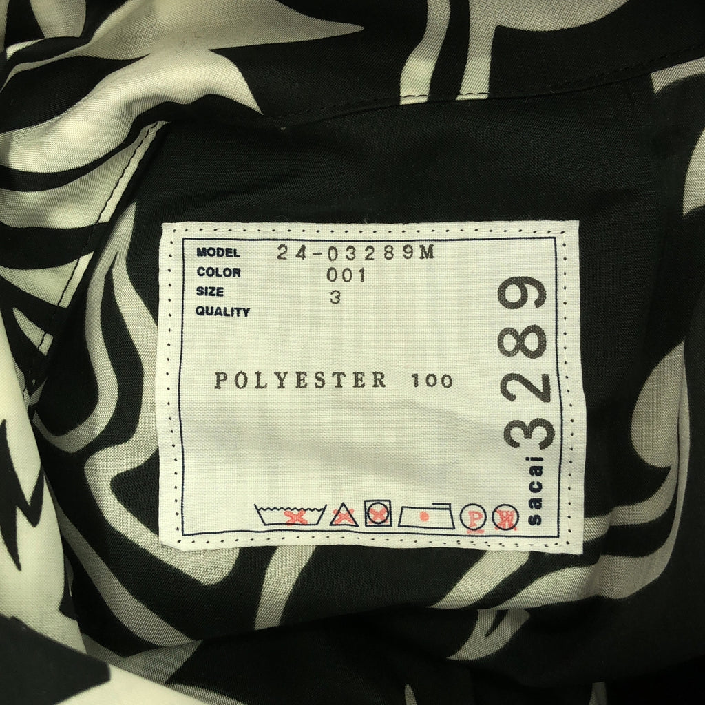 【美品】  sacai / サカイ | 2024SS | Floral Print Blouson / 総柄 フローラル シャツ ジャケット | 3 | ブラック | メンズ