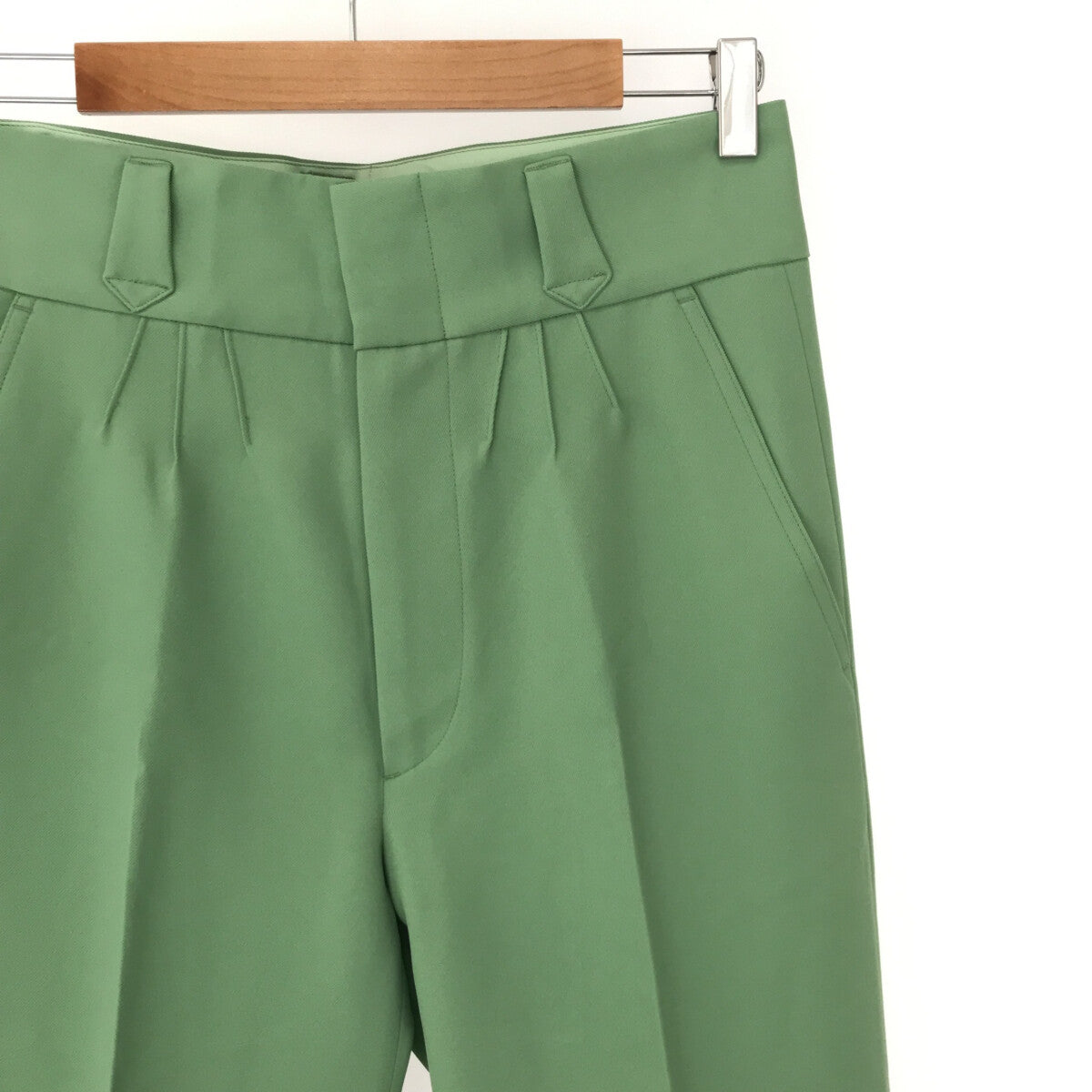 [New] SHIKITARI | PINTUCK MEGA FLARE SLACKS | M | Green | Men's