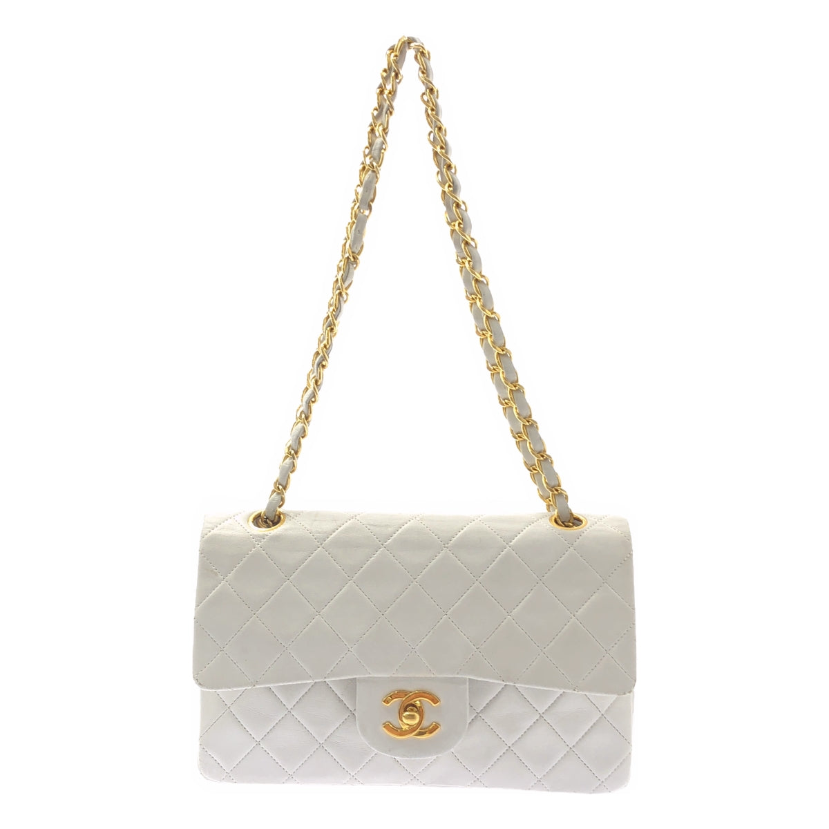CHANEL / シャネル | マトラッセ 23 ダブルフラップ チェーン ショルダーバッグ | ホワイト | レディース