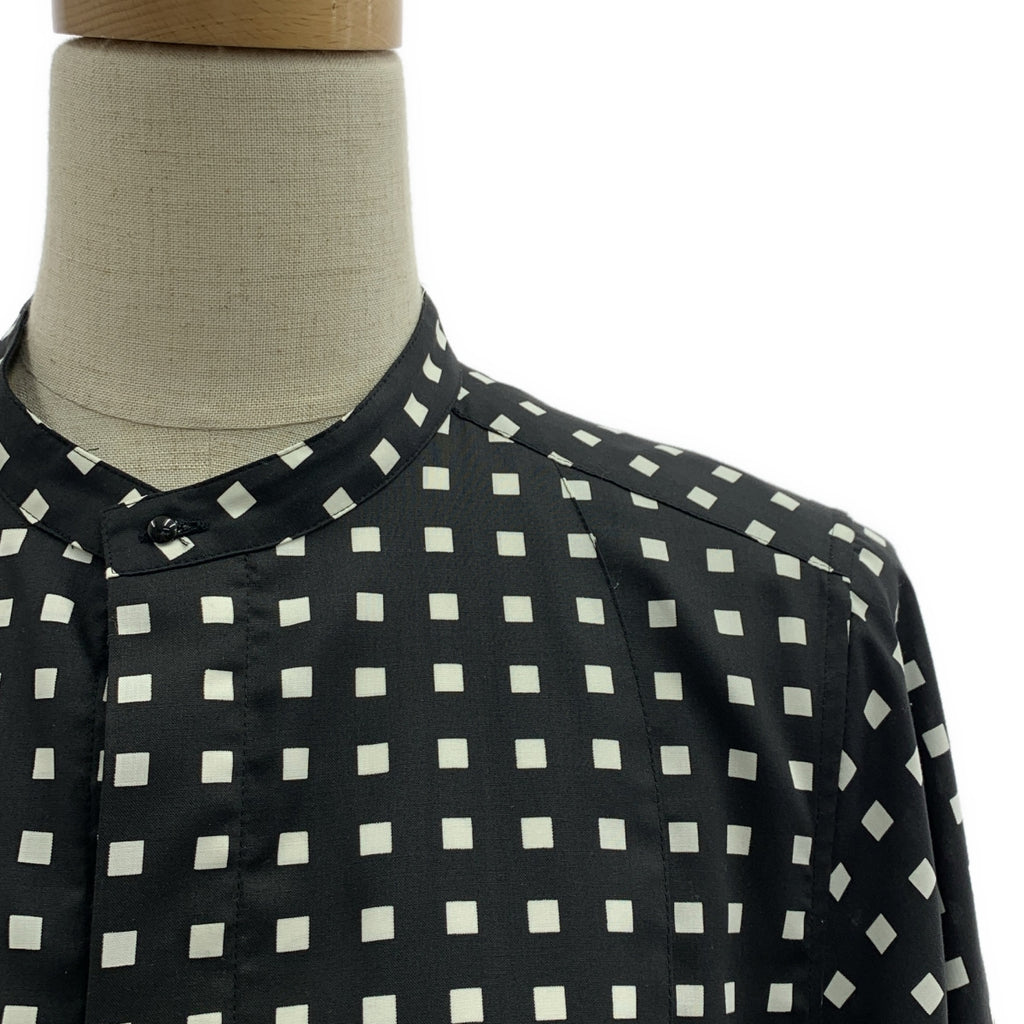 HYKE / 하이크 | 2023AW | FD SQUARE PATTERN BOSOM DRESS 밴드 컬러 원피스 | 2 | 블랙/화이트 | 여성