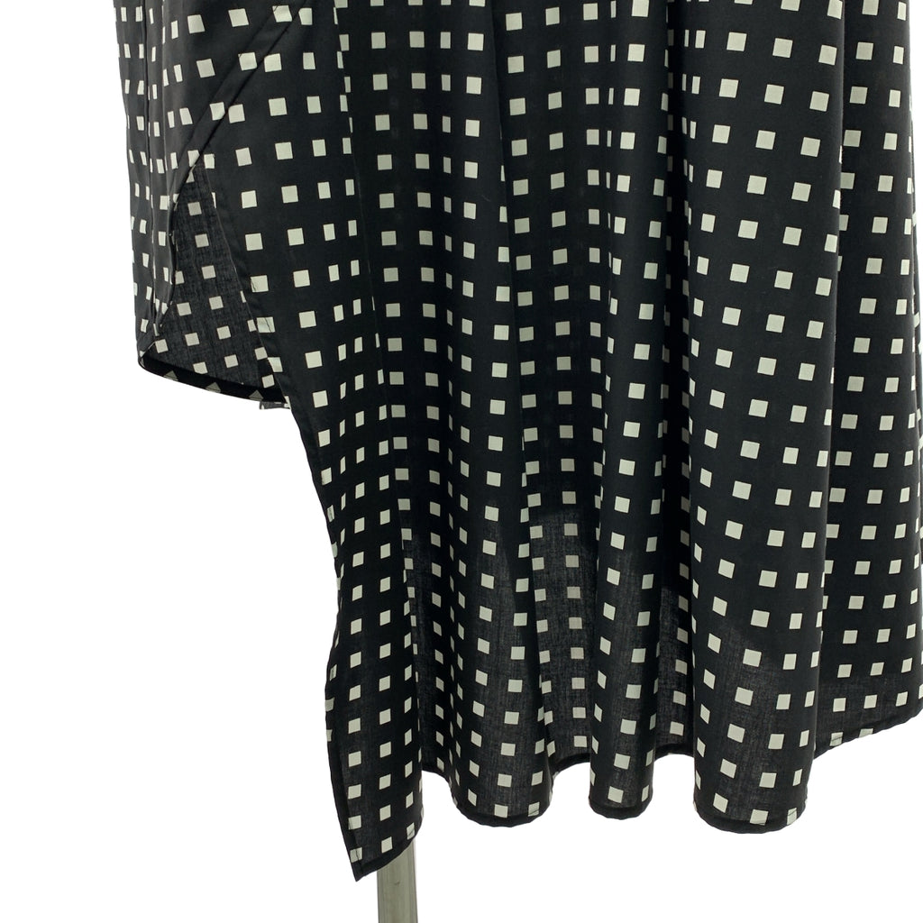 HYKE / 하이크 | 2023AW | FD SQUARE PATTERN BOSOM DRESS 밴드 컬러 원피스 | 2 | 블랙/화이트 | 여성