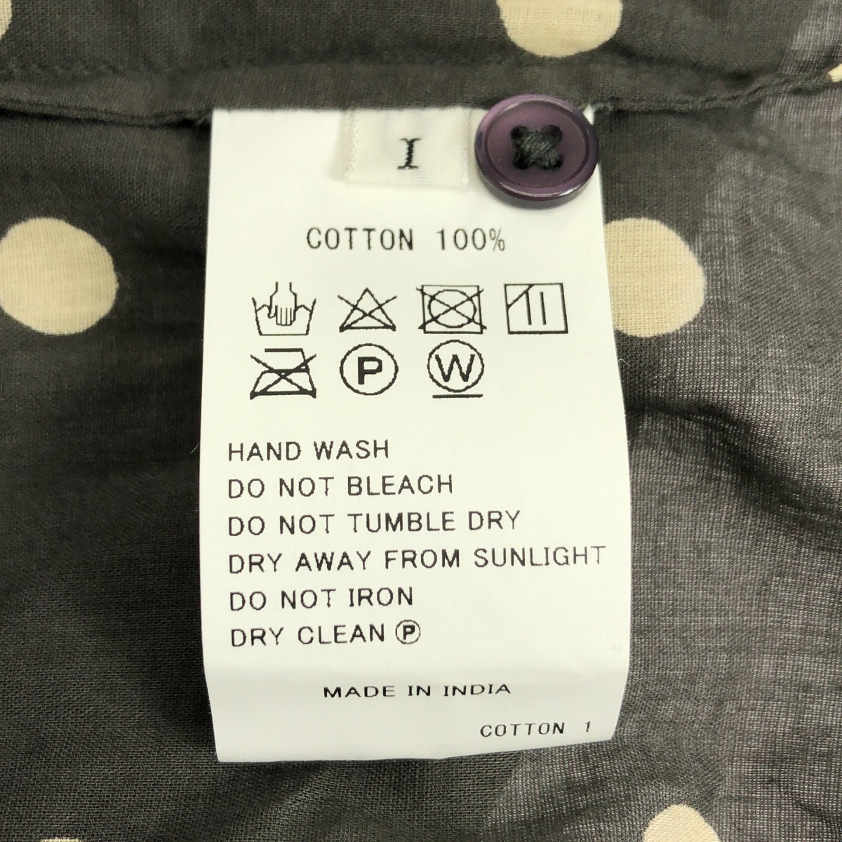 SOIL | 波點印花褶皺蓬鬆立領襯衫裙，附口袋 | I |