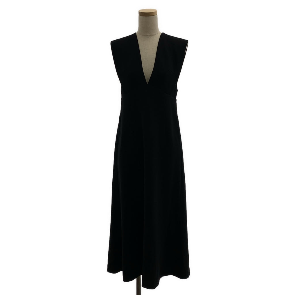 Mame Kurogouchi / マメクロゴウチ | V Neck Sleeveless Dress / ノースリーブ ポケット付き ドレス ワンピース / 裏地付き | 1 |