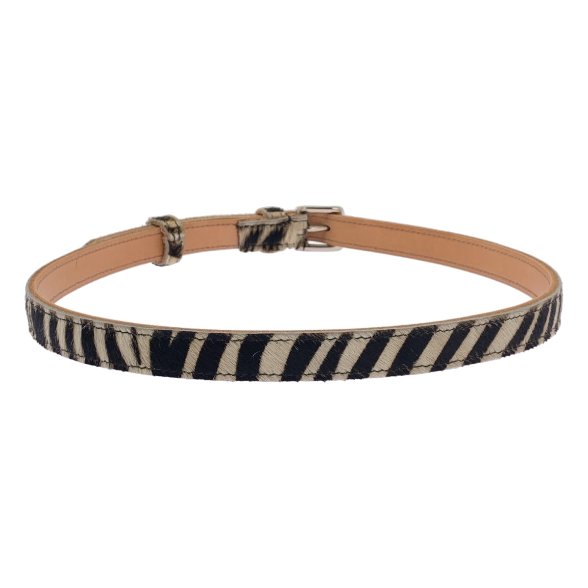 MARTIN FAIZEY | 小馬皮斑馬腰帶 | 黑色/米色 | 男士