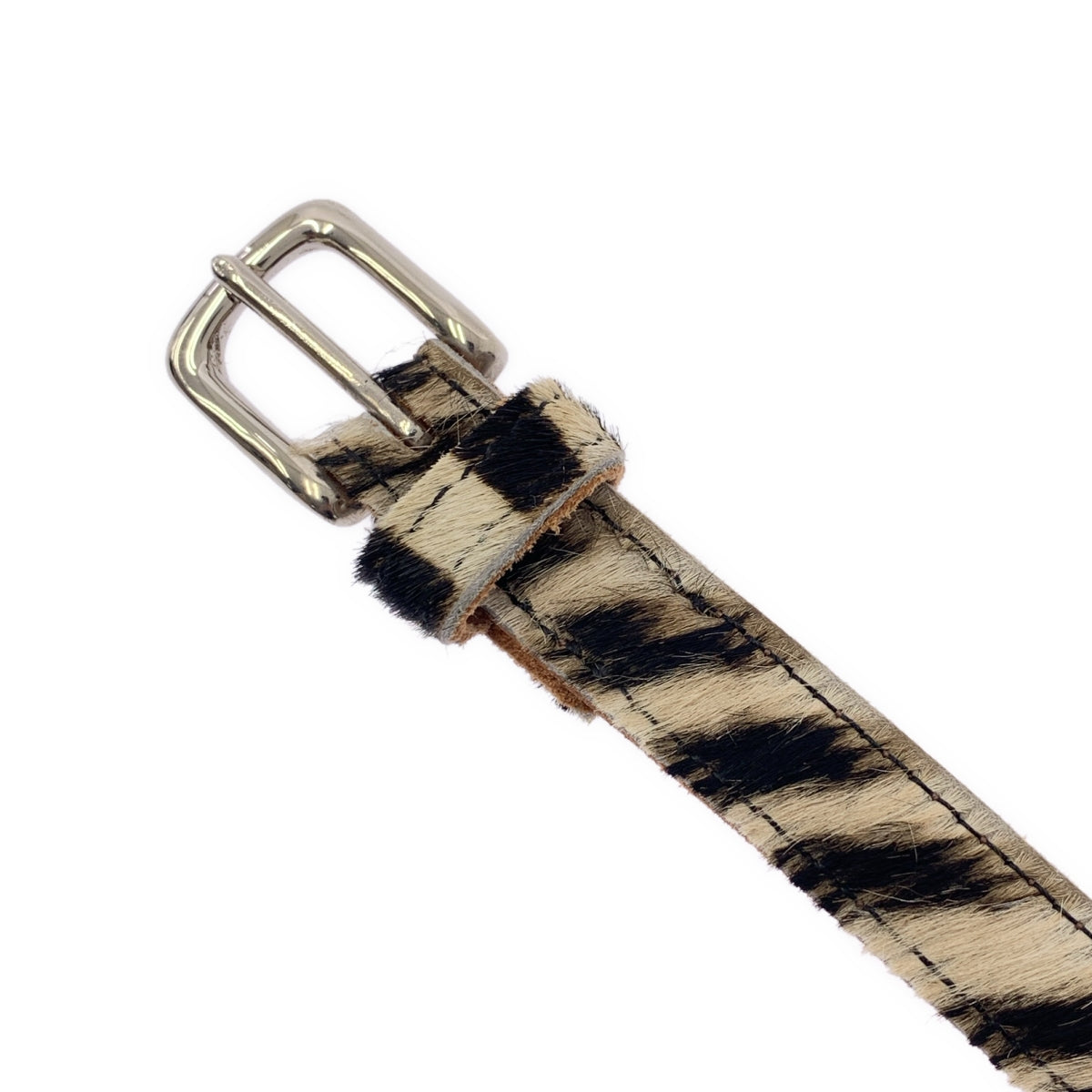 MARTIN FAIZEY | 小馬皮斑馬腰帶 | 黑色/米色 | 男士