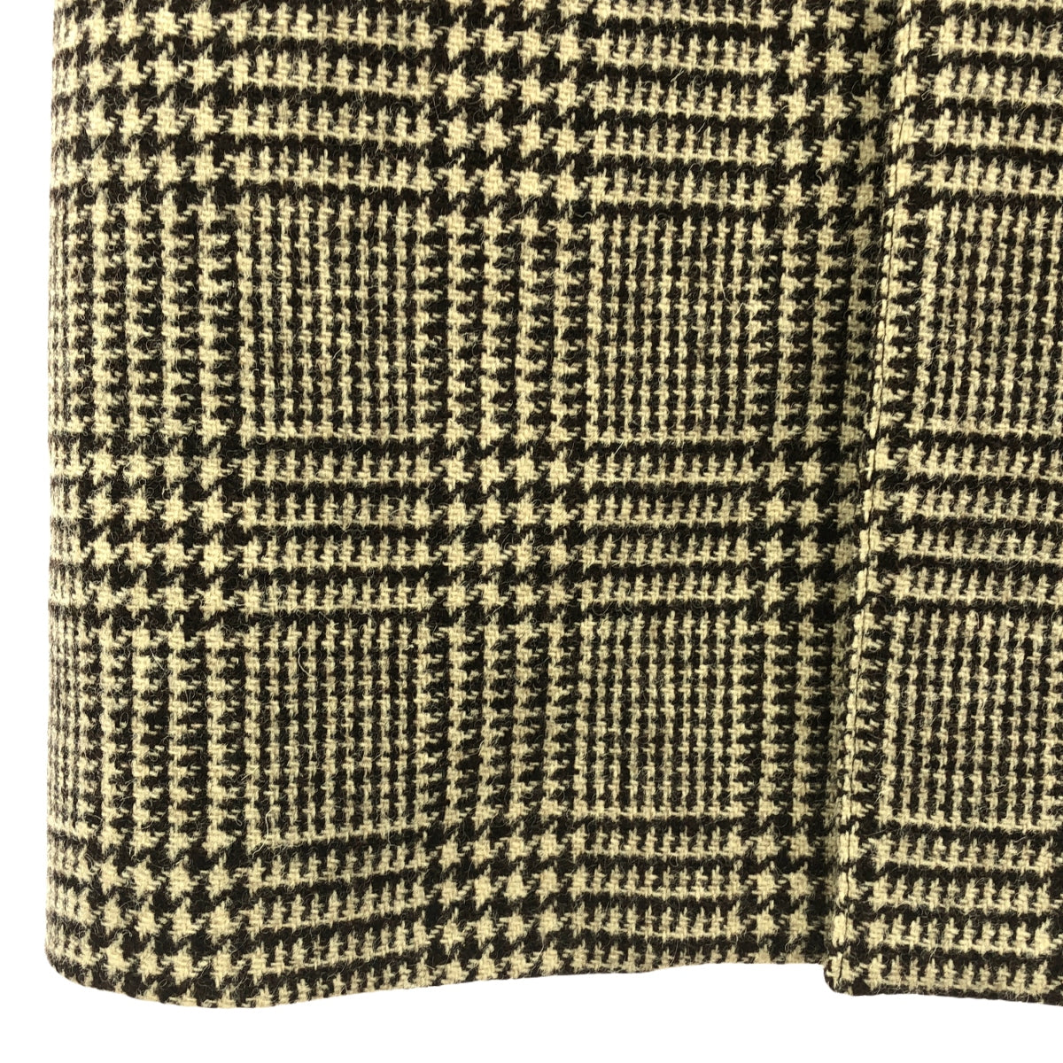 [狀況良好] MACKINTOSH | 羊毛粗花呢下巴帶前開襟大衣 / 全襯裡帶標誌 | 尺寸 36 | 米色/深棕色 | 男款