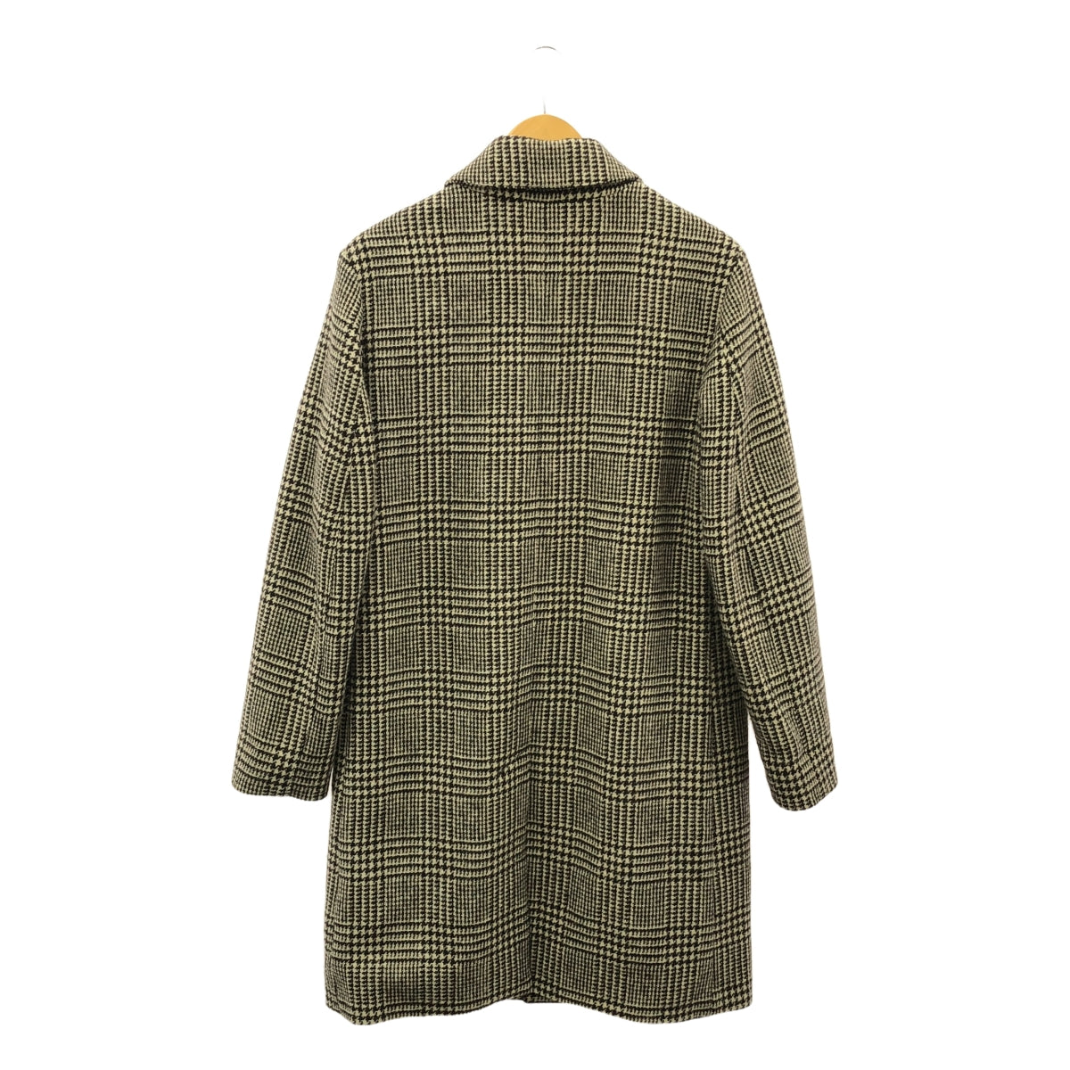 [狀況良好] MACKINTOSH | 羊毛粗花呢下巴帶前開襟大衣 / 全襯裡帶標誌 | 尺寸 36 | 米色/深棕色 | 男款