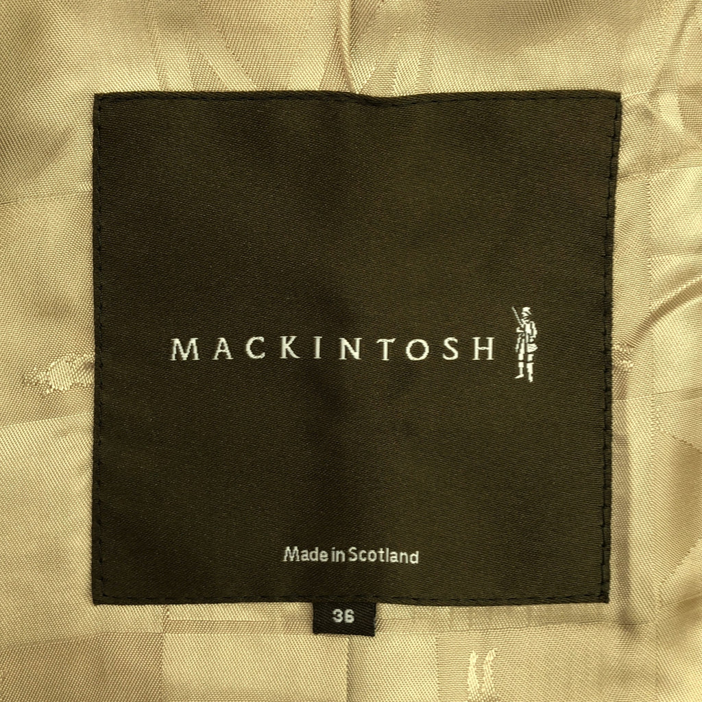 【美品】  MACKINTOSH / マッキントッシュ | ウール ツイード チンストラップ フライフロント コート / ロゴ総裏地 | 36 | ベージュ/ダークブラウン系 | メンズ