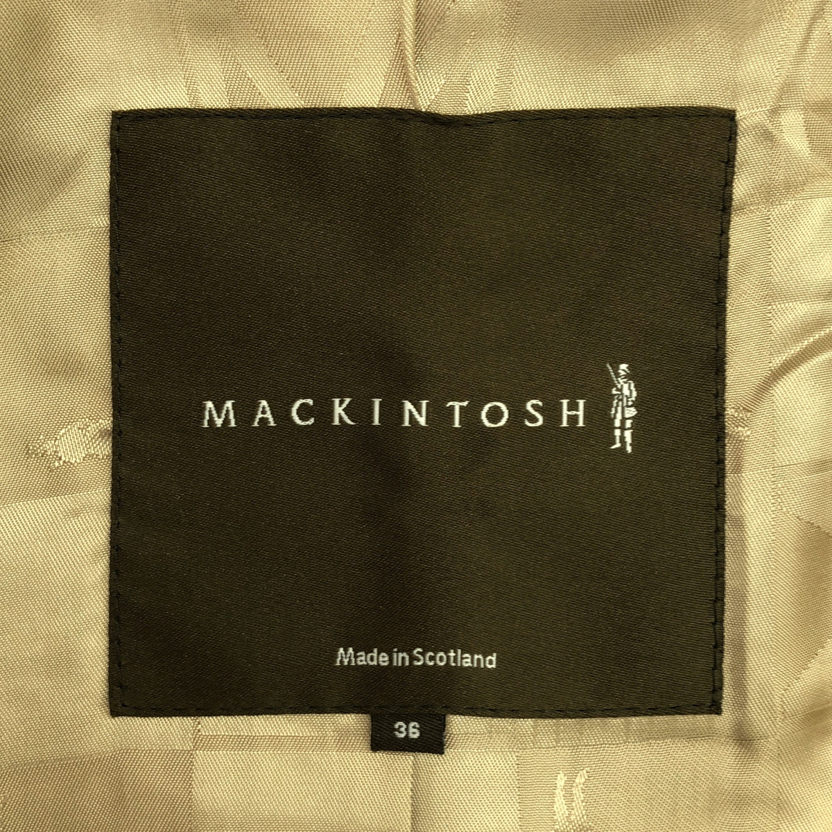 【美品】  MACKINTOSH / マッキントッシュ | ウール ツイード チンストラップ フライフロント コート / ロゴ総裏地 | 36 | ベージュ/ダークブラウン系 | メンズ