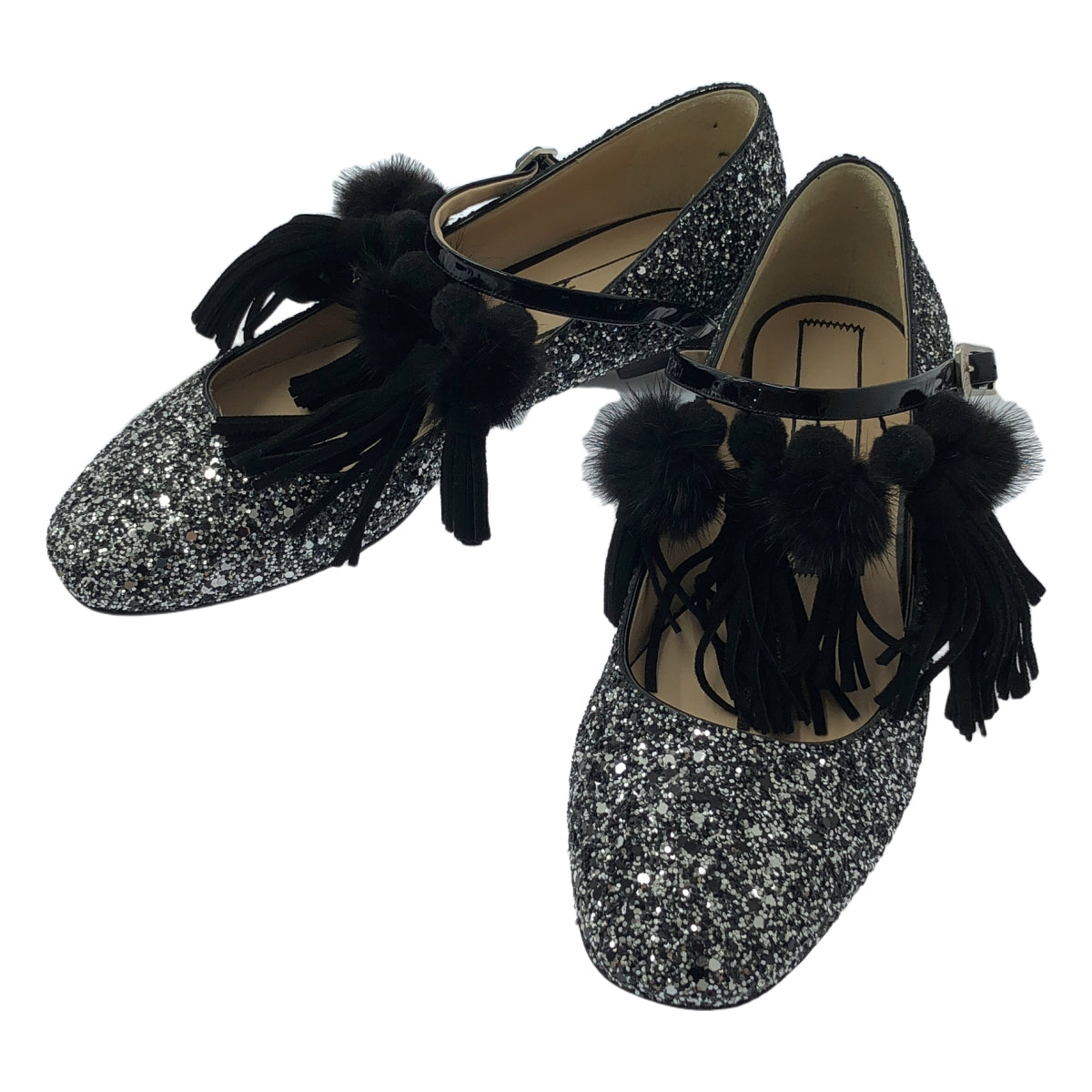 N°21 / ヌメロヴェントゥーノ | GALAXI GLITTER ラウンドトゥ グリッター パンプス | 36.5 | ブラック / シルバー | レディース